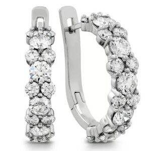 🌸Gorgeous Cz Diamond Cluster C Hoop half hoop earring hoops.